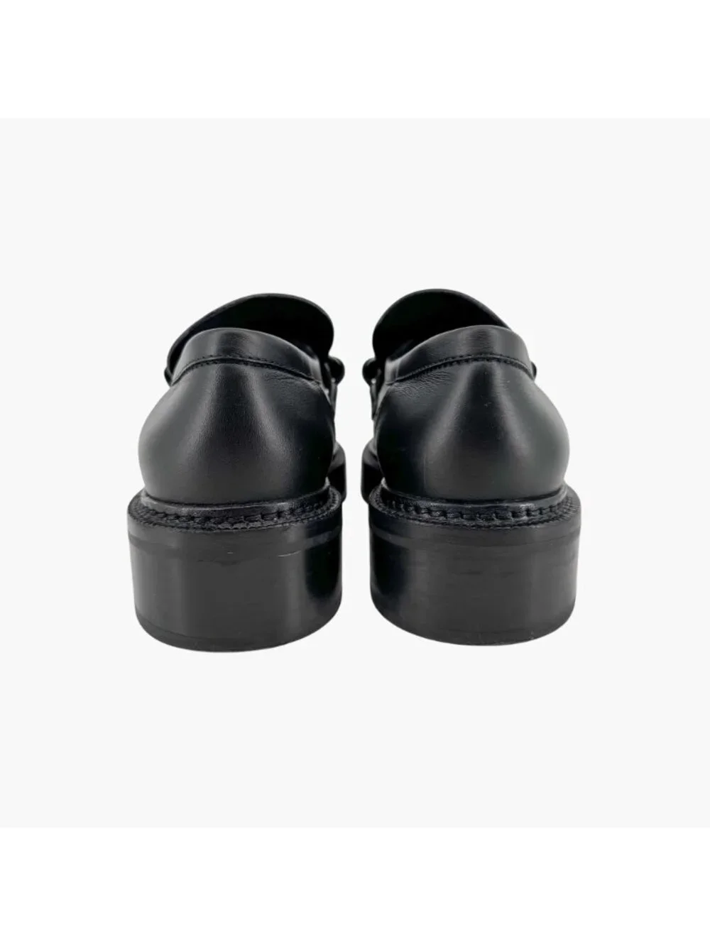 Louis Vuitton Academy Loafers Black LV Chain Platform Size 37.5 US 7.5 Women's